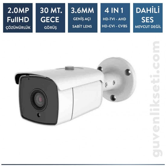 Techvision TC-6236H 2mp Metal Bullet Kamera (30mt Ir)